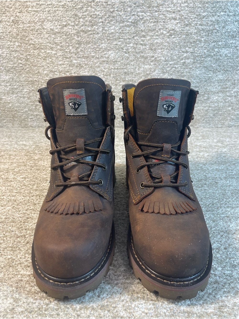 HERMAN SURVIVORS SIZE 10.5 Men's Iselburg Leather Steel Toe Work Boots. SKU#0421